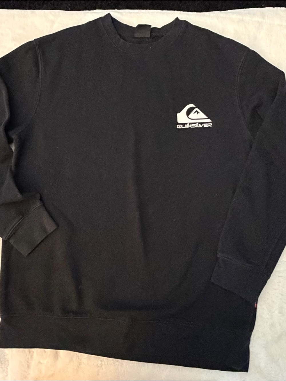 Quiksilver Black Crewneck Sweatshirt with White Logo